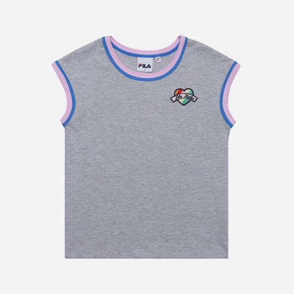 Camisetas Manga Corta Fila Niñas Gris - Candy Crew Neck Sleeveless - España 426913XZM